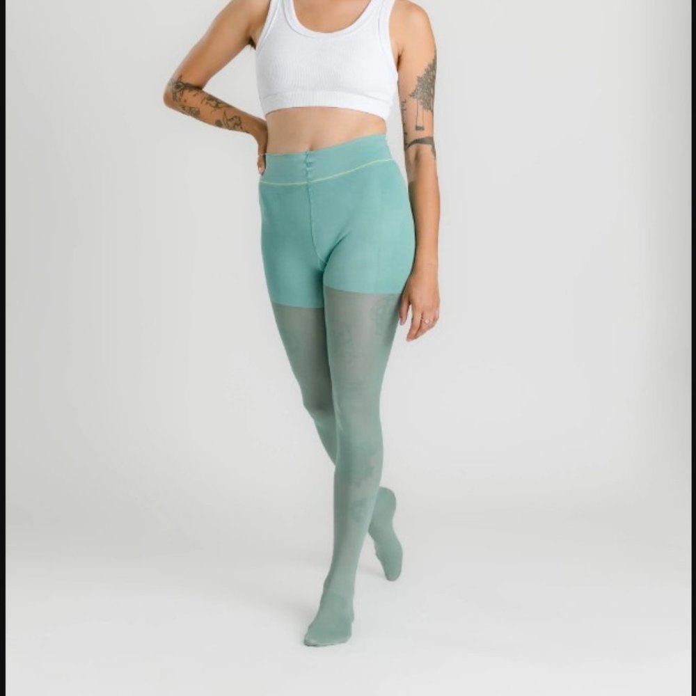 Sheertex Colorful Shaping Luxury Semi-Sheer Tights - X-Large / Glacier Blue